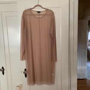 UNIVERSAL STANDARD szM sheer soft pink Fog dress